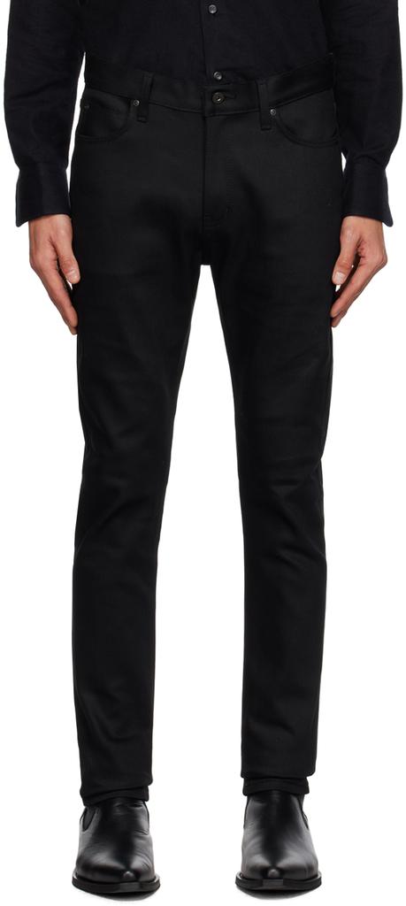 Naked & Famous Denim Black Stacked Guy Jeans