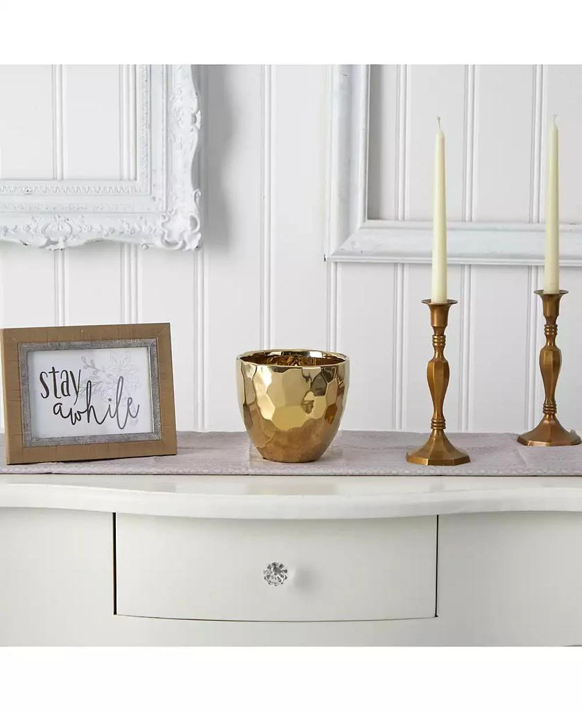 Slickblue Designer Gold Cylinder Vase Luxurious Home Decor Accent 3