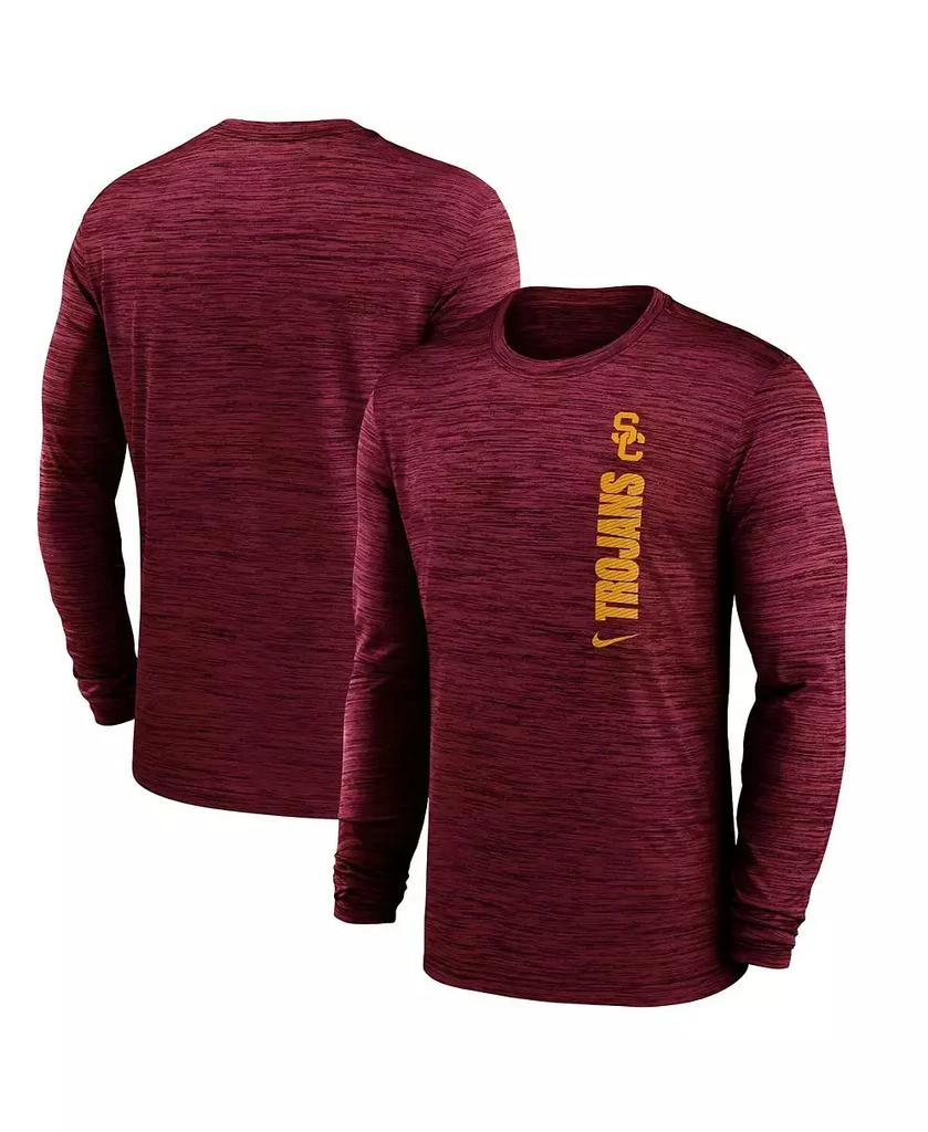 NIKE Men's Cardinal USC Trojans 2024 Sideline Velocity Performance Long Sleeve T-Shirt 1