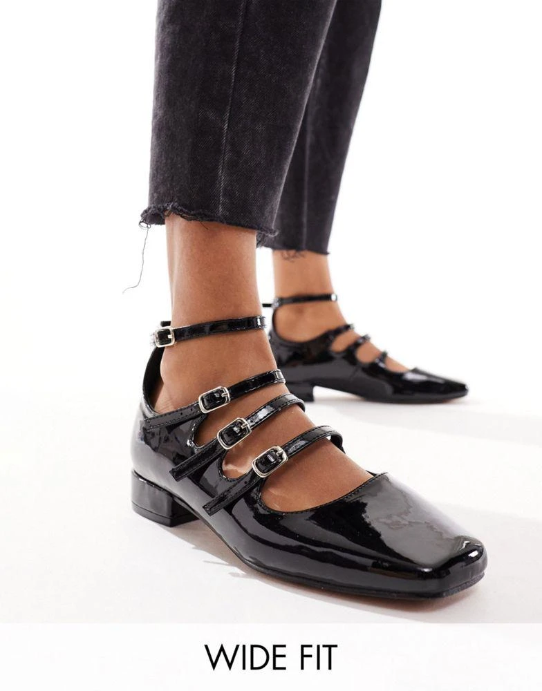 ASOS ASOS DESIGN Wide Fit Liberty Mary Jane ballet in Black 1