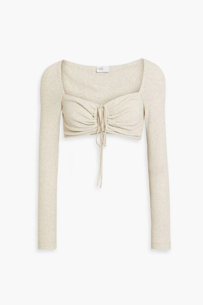 ROSETTA GETTY Cropped mélange cotton-jersey top 1