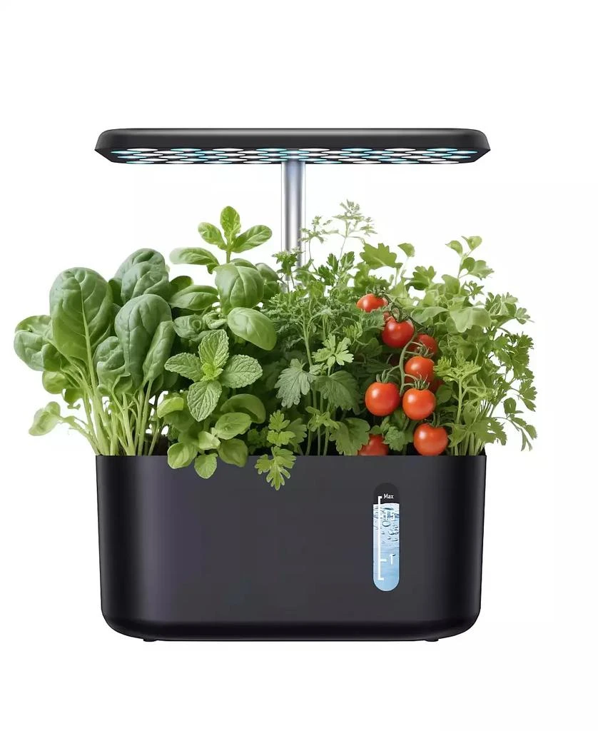 SonicGrace Indoor Hydroponic Growing System - 5 Pods Smart Herb Garden with LED Grow Light 
Pump, Black