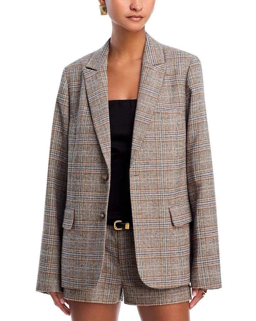 Danielle Guizio Oversized Tartan Blazer 1