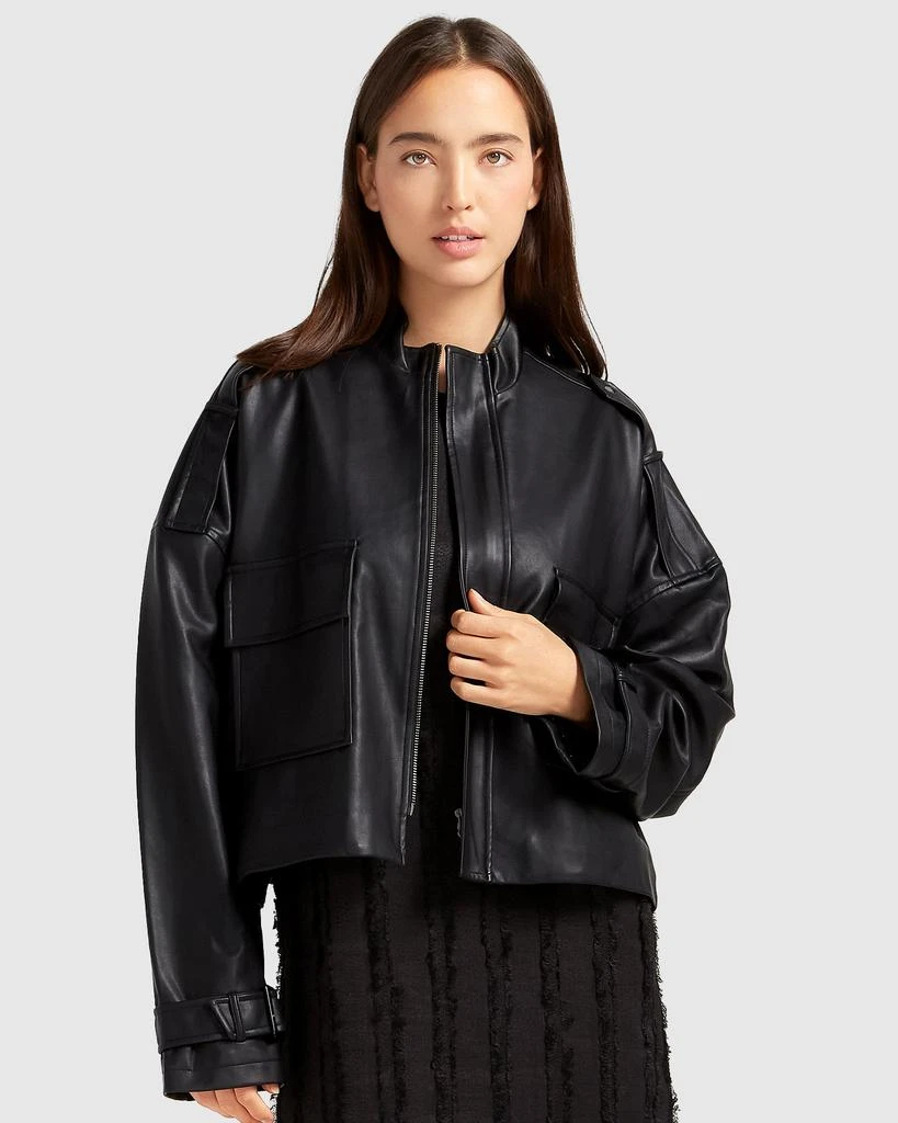 Belle&Bloom Reload Draped Leather Look Jacket 2