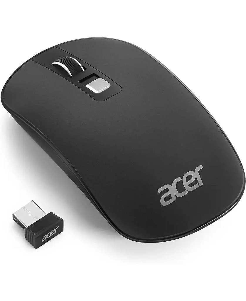 Acer Computer Mouse Wireless, 2.4G Slim USB Wireless Mouse with Adjustable DPI, 4 Buttons, Portable for Laptop, Desktop, PC