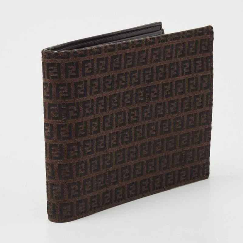 Fendi Fendi Black/Tobacco Zucca Canvas Bifold Wallet 5