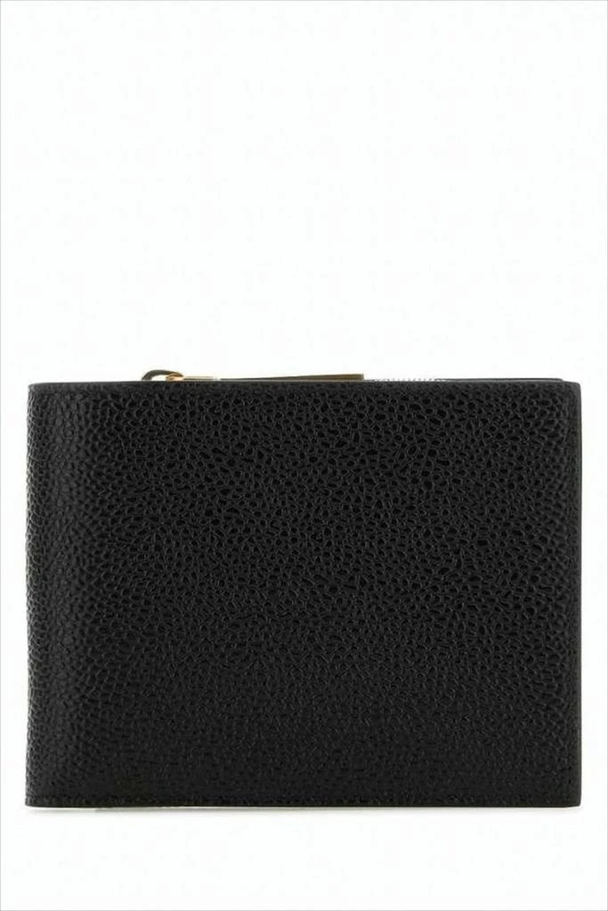 Thom Browne Textured Leather Compact Wallet with Zippered Compartment