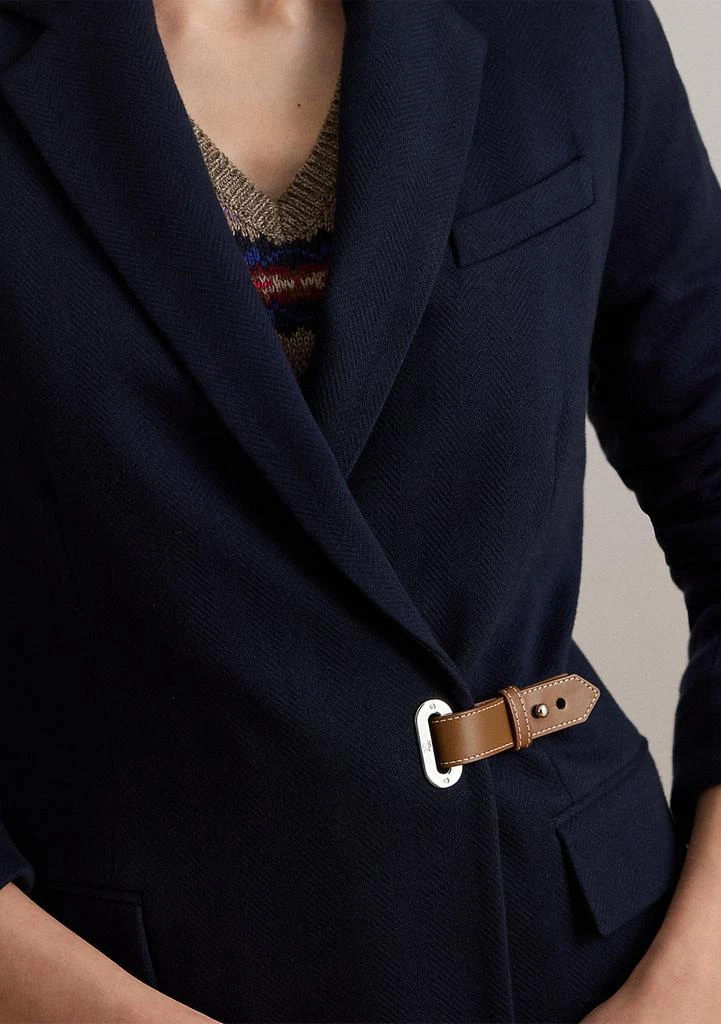 Ralph Lauren Women
s Buckle-Trim Herringbone Jacquard Blazer 3