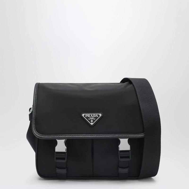 Prada Black shoulder bag in Re-Nylon and Saffiano leather