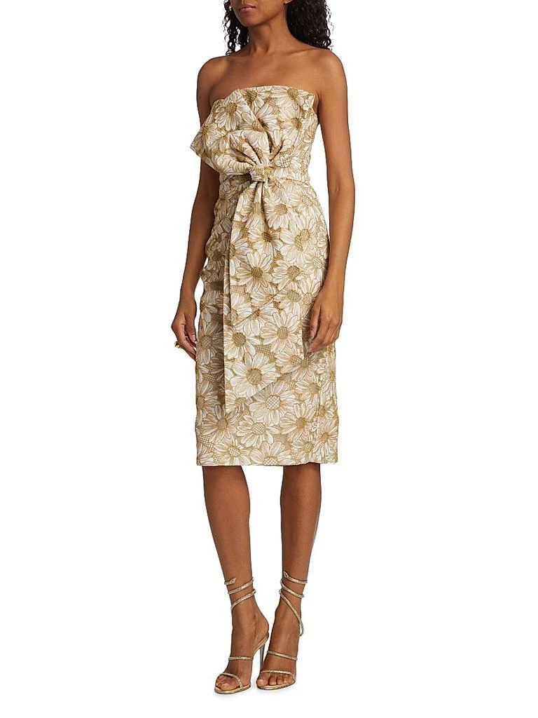 Badgley Mischka Daisy Bow Strapless Sheath Dress 3