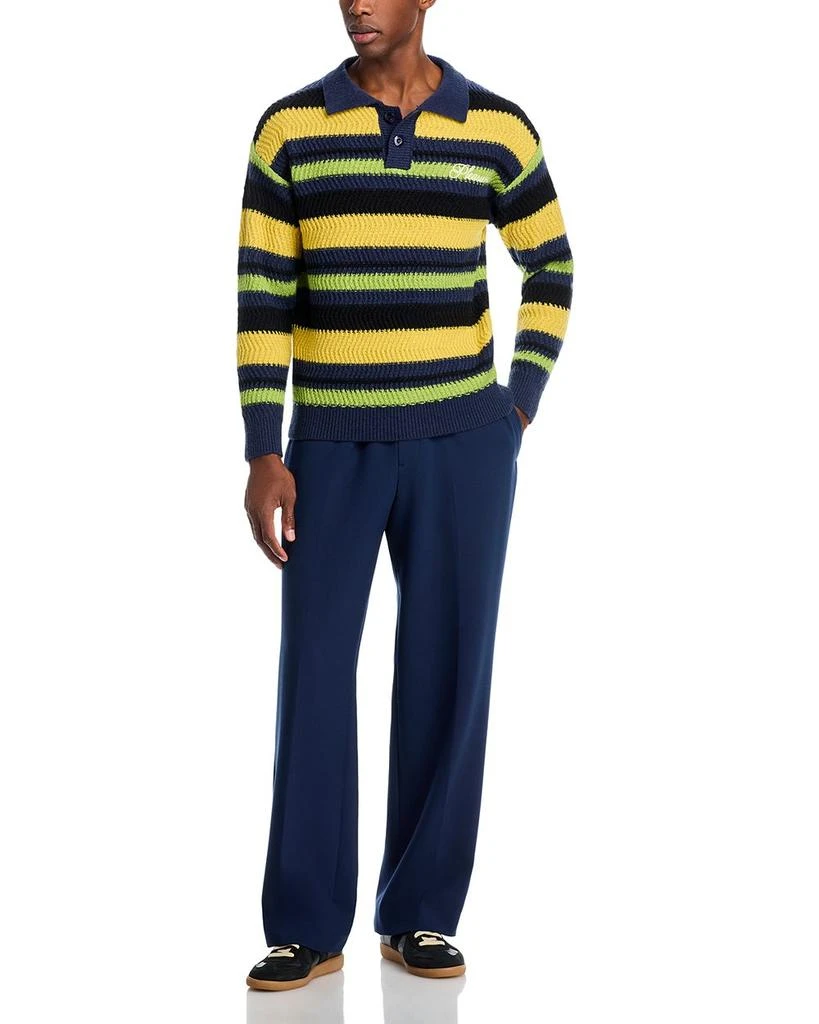 Pleasures Cooper Striped Polo Sweater 2