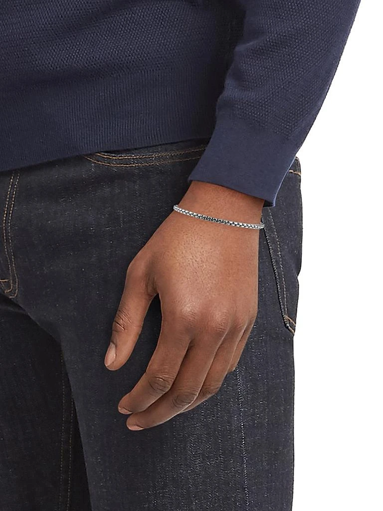 Saks Fifth Avenue Collection COLLECTION Sterling Silver Shiny Lite Round Box Chain Bracelet 2
