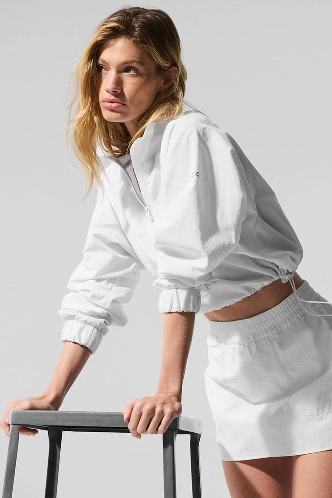 Alo Cropped 1/4 Zip Alumni Pullover - White 5