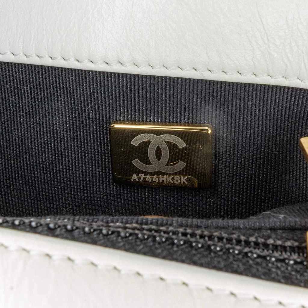 Chanel Chanel White Leather Mini Pearl Side Flap Bag 9