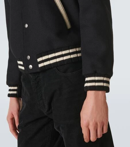 Yves Saint Laurent Teddy wool-blend varsity jacket 6