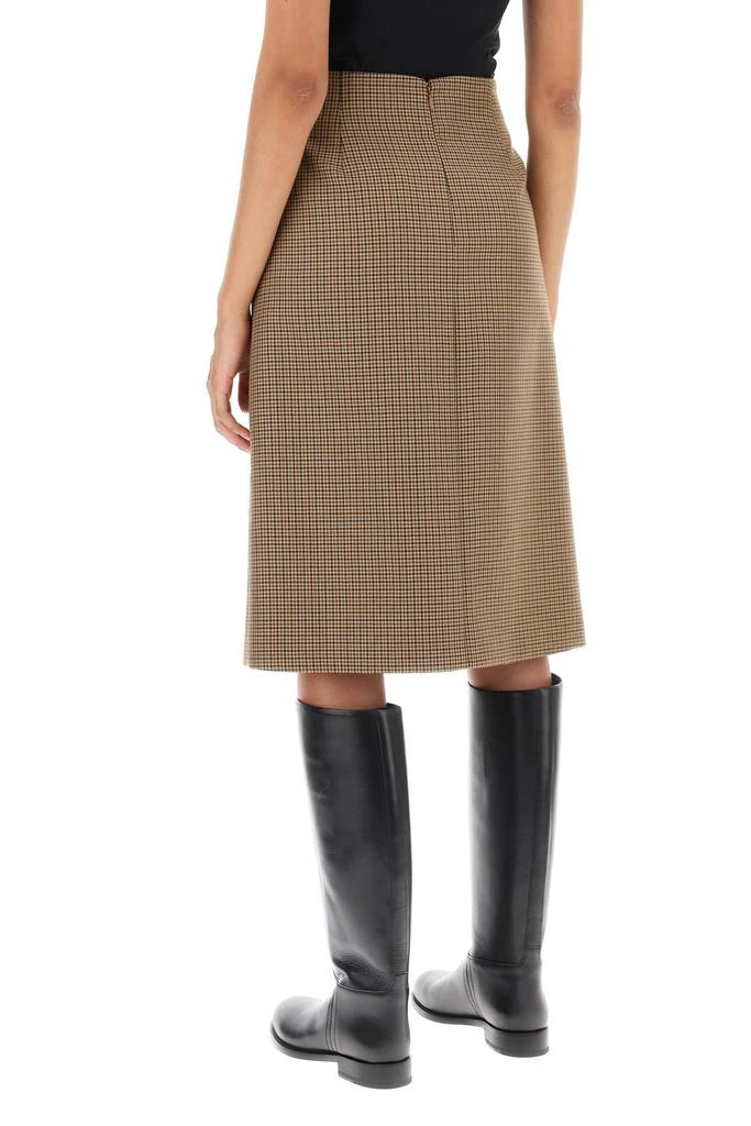 Bally houndstooth a-line skirt with emblem buckle 3