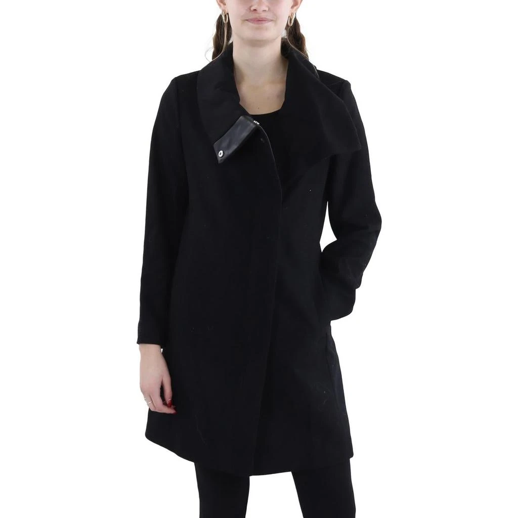 Kenneth Cole Womens Long Asymmetric Wool Coat 1