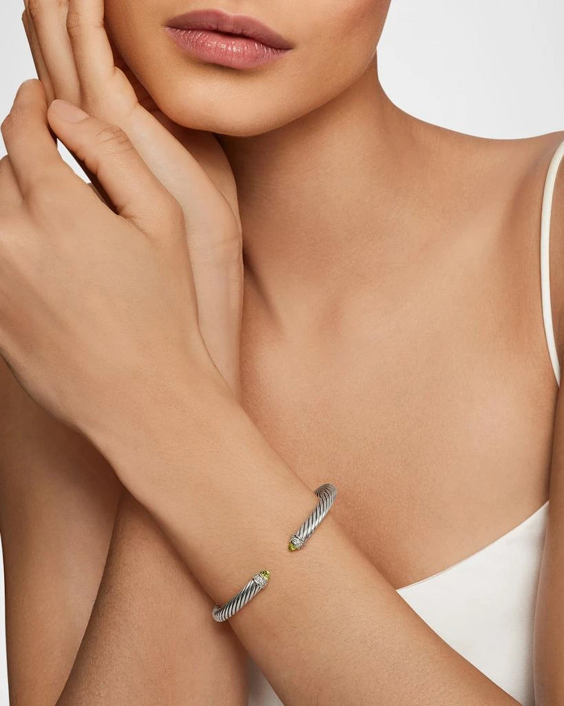 David Yurman Cable Bracelet with Gemstone and Diamonds in Silver, 5mm 6