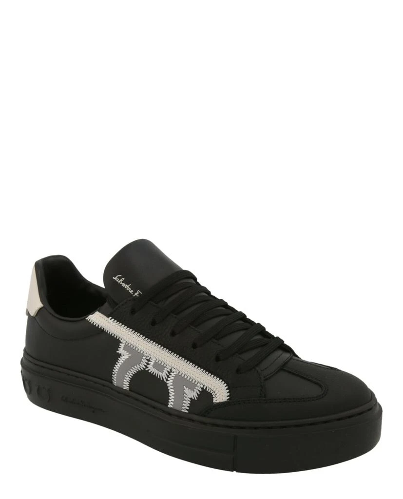 Salvatore Ferragamo Borg Leather Low-Top Sneakers 2