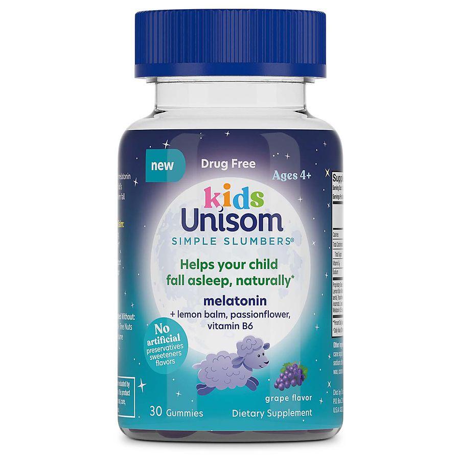 Unisom Simple Slumbers Kids Drug-Free Melatonin Gummies Grape