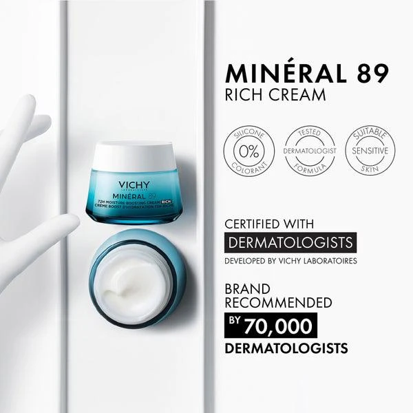 Vichy Vichy Mineral 89 Rich 72H Moisture Boosting Cream Hyaluronic Acid (1.69 fl. oz.) 5