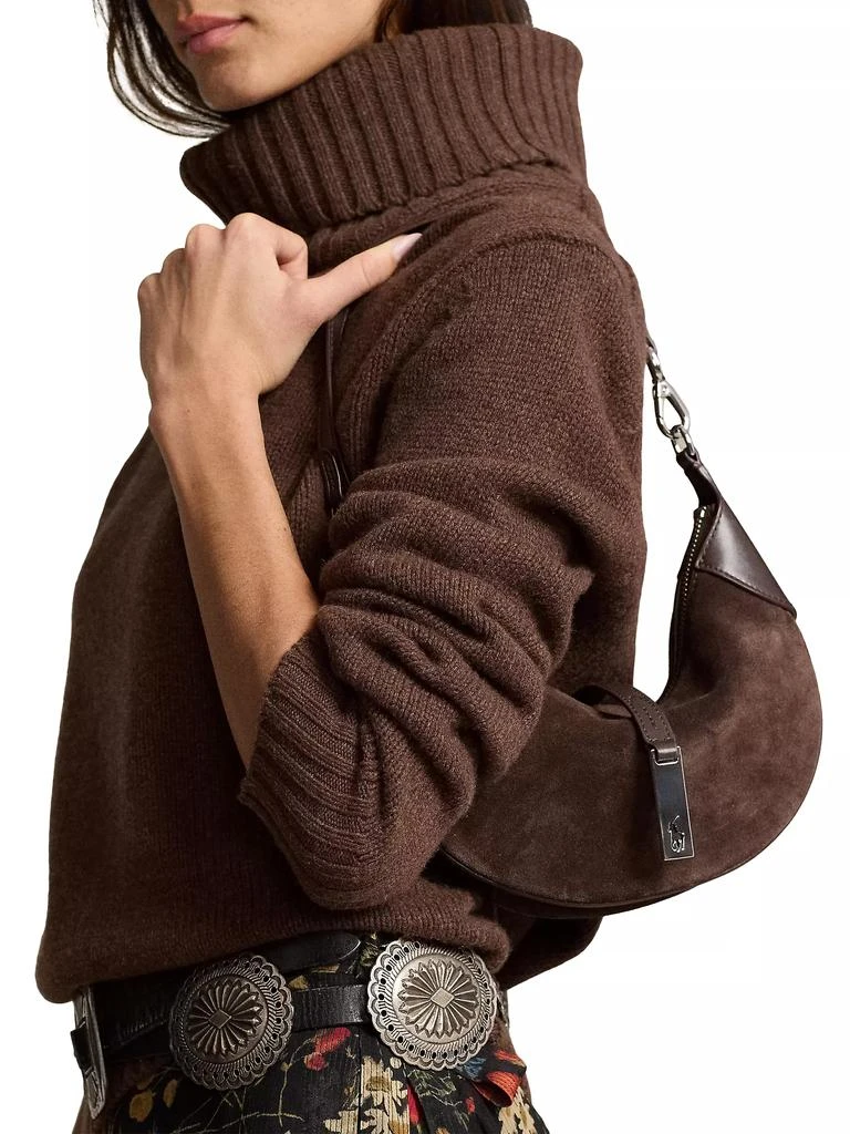 Ralph Lauren Mini Polo ID Suede Shoulder Bag 3