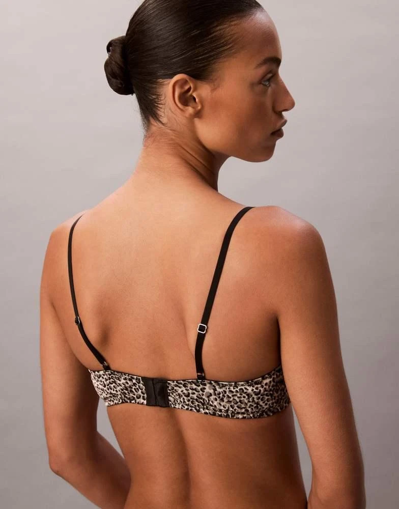 Calvin Klein satin balconette bra in leopard print-Multi