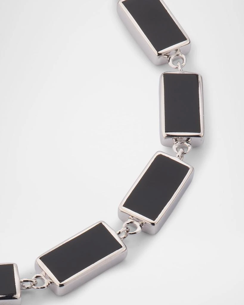 Jan Leslie Men's Sterling Silver and Rectangle Black Onyx Bracelet 3