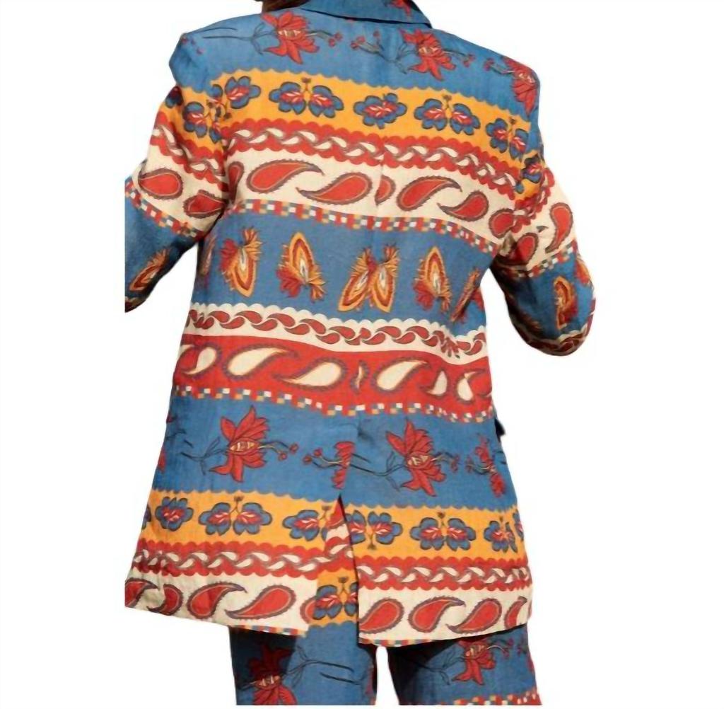 Carolina K Vera Blazer In Paisley Blue