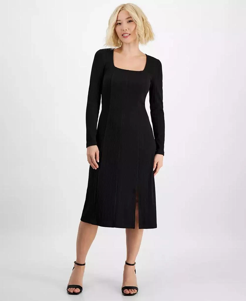 Tinsel Petite Square-Neck Long-Sleeve Midi Dress 1