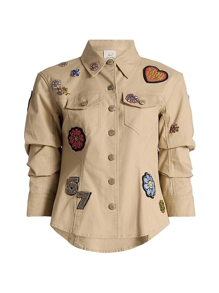 Cinq à Sept Canyon Embellished Stretch-Cotton Jacket