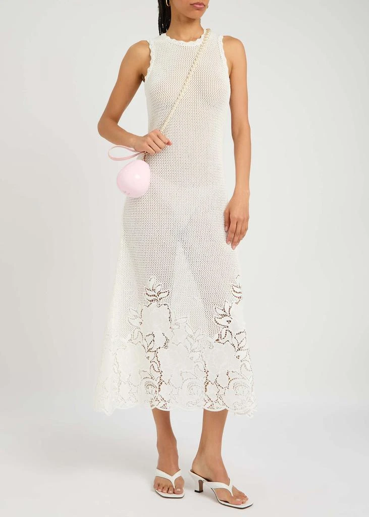 Erdem Floral-embroidered open-knit midi dress 4
