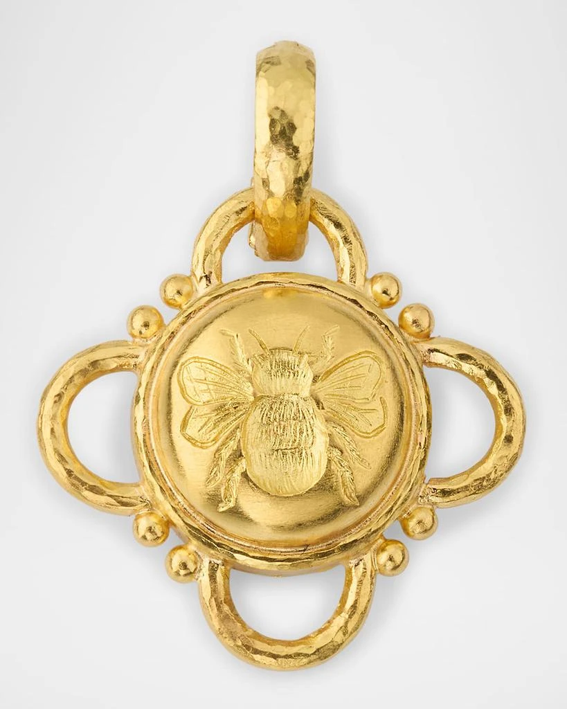 Elizabeth Locke 19K Yellow Gold Gold 16mm Round Fat Bee Pendant 1