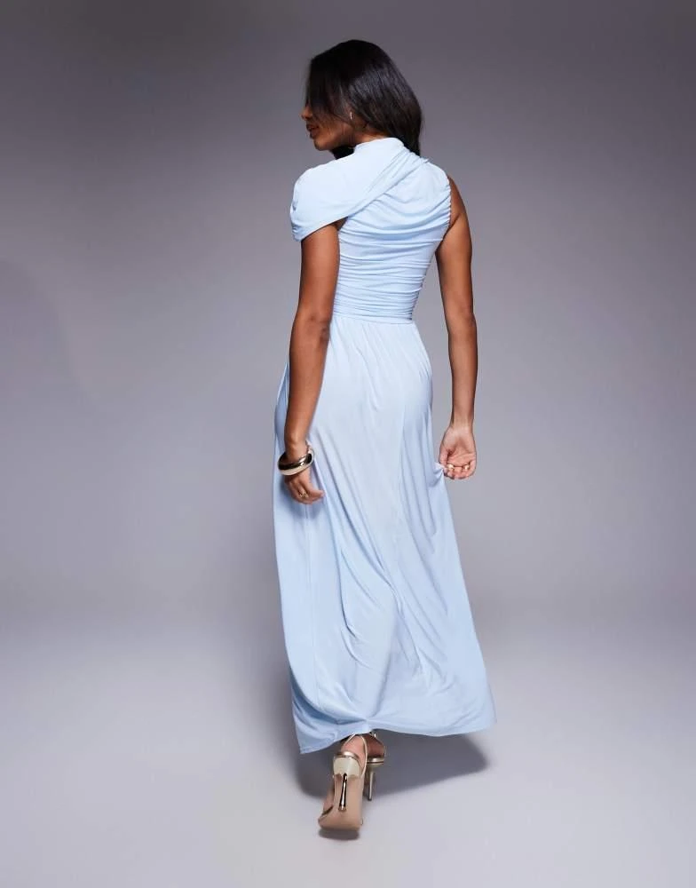 knee length dresses for ladies Jelani Layered Mesh High-Slit Drape Maxi Dress main image 0