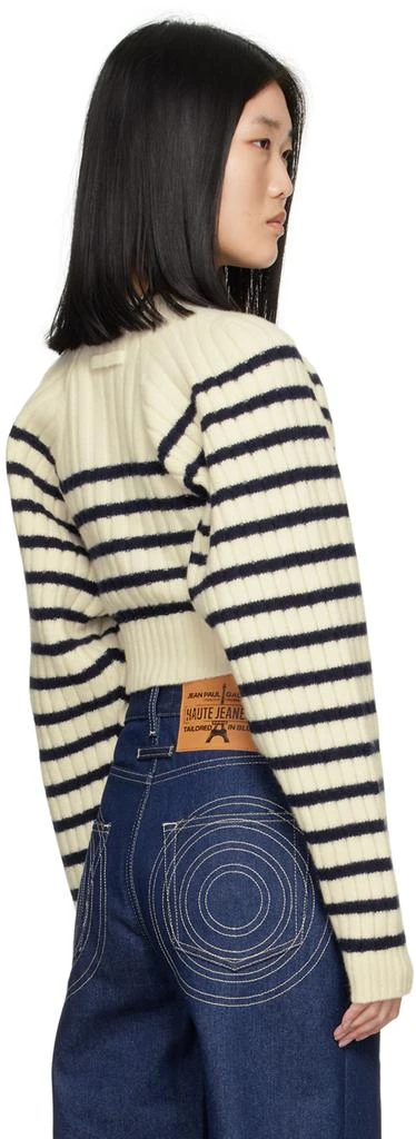 Jean Paul Gaultier White 'The Criss Cross Marinière' Sweater 3