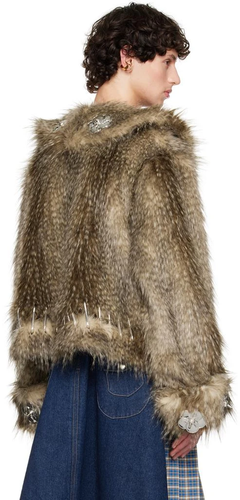 Chopova Lowena Brown Queenie Faux-Fur Jacket 3