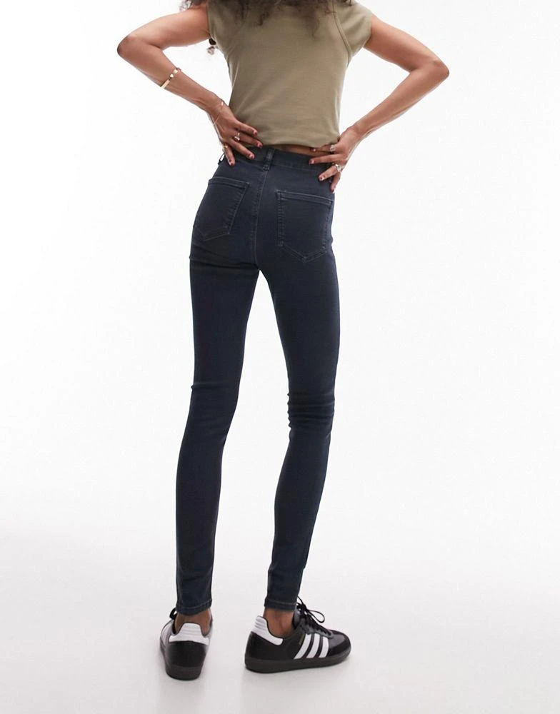 Topshop Topshop high rise Joni jeans in blue black 3