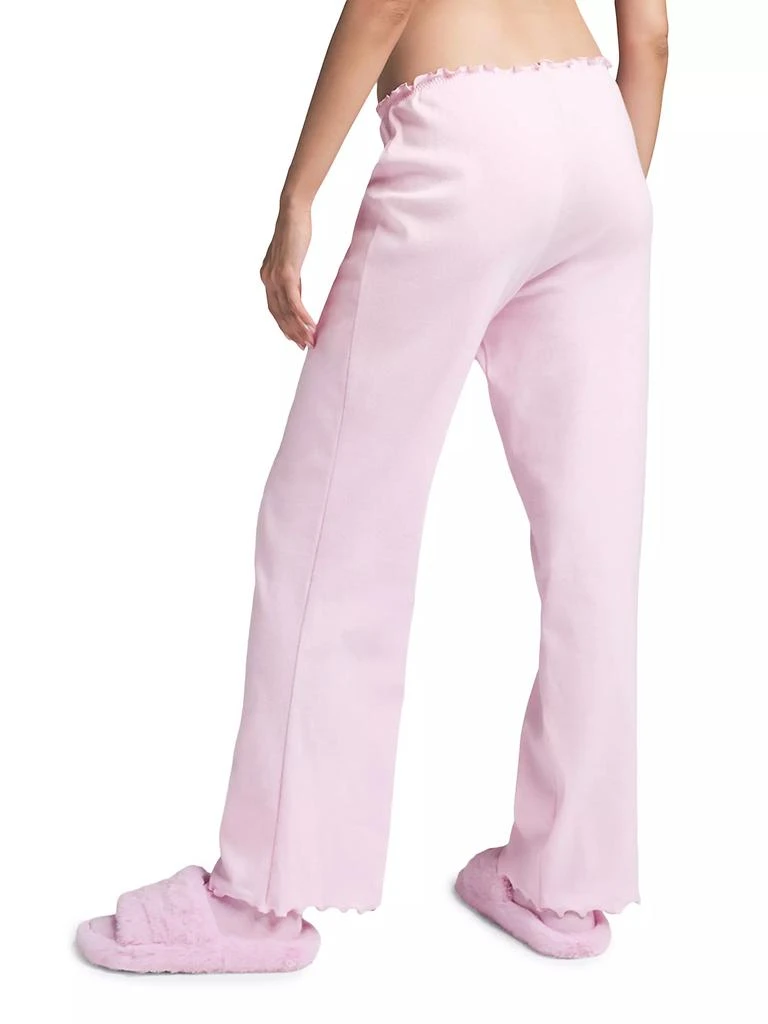 SKIMS Logo Pointelle Straight Leg Pants 4