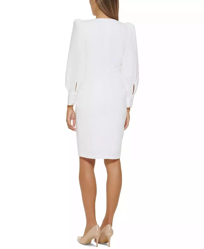 Calvin Klein V-Neck Long-Sleeved Scuba-Crepe Sheath Dress 2