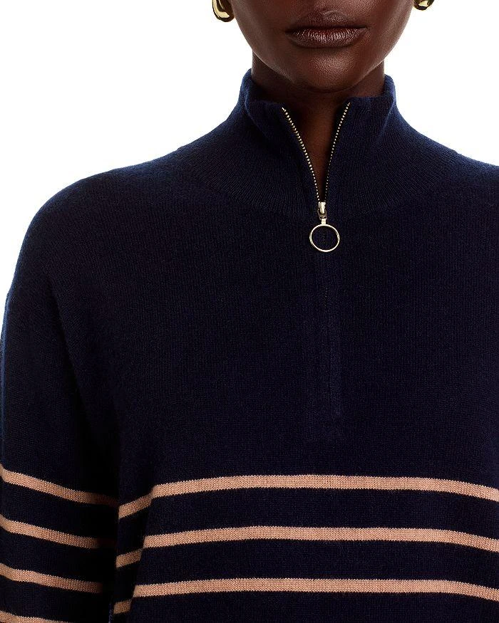C by Bloomingdale
s Cashmere 100% Cashmere Mock Neck Quarter Zip Striped Sweater - Exclusive 4