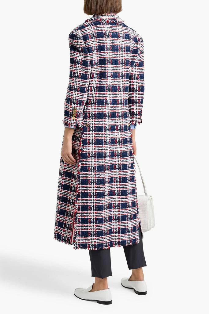 Thom Browne Frayed checked tweed coat 3