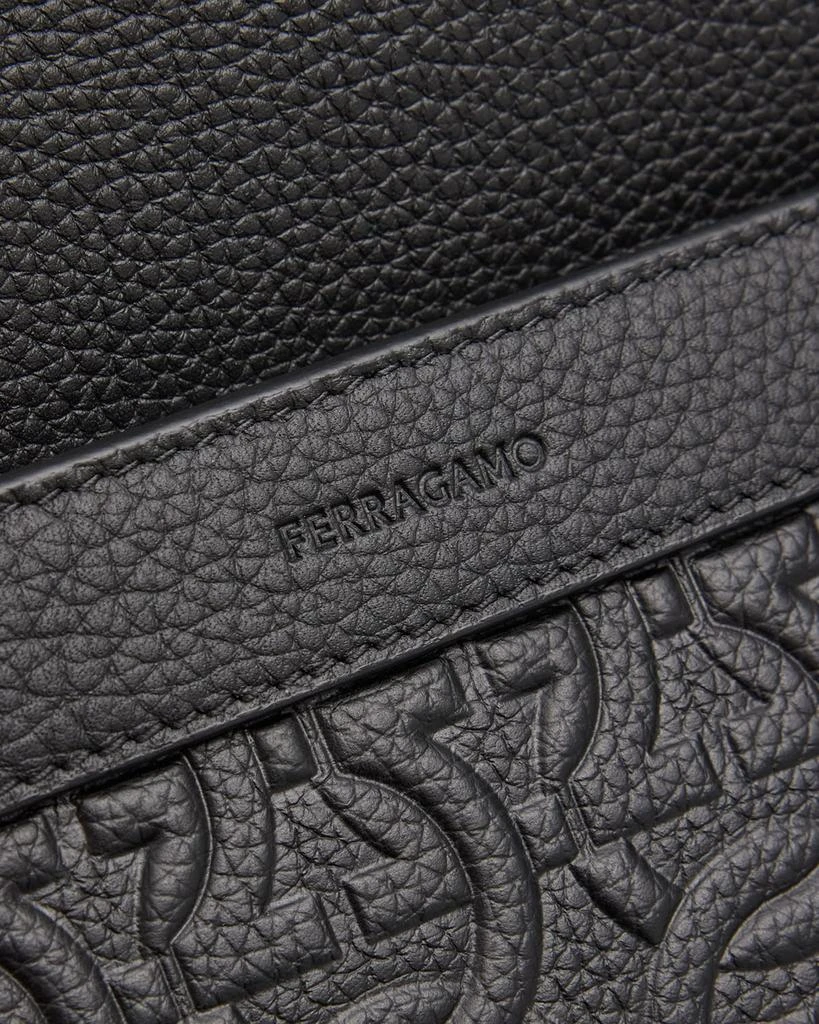 Salvatore Ferragamo Men's Embossed Gancini Leather Backpack 6