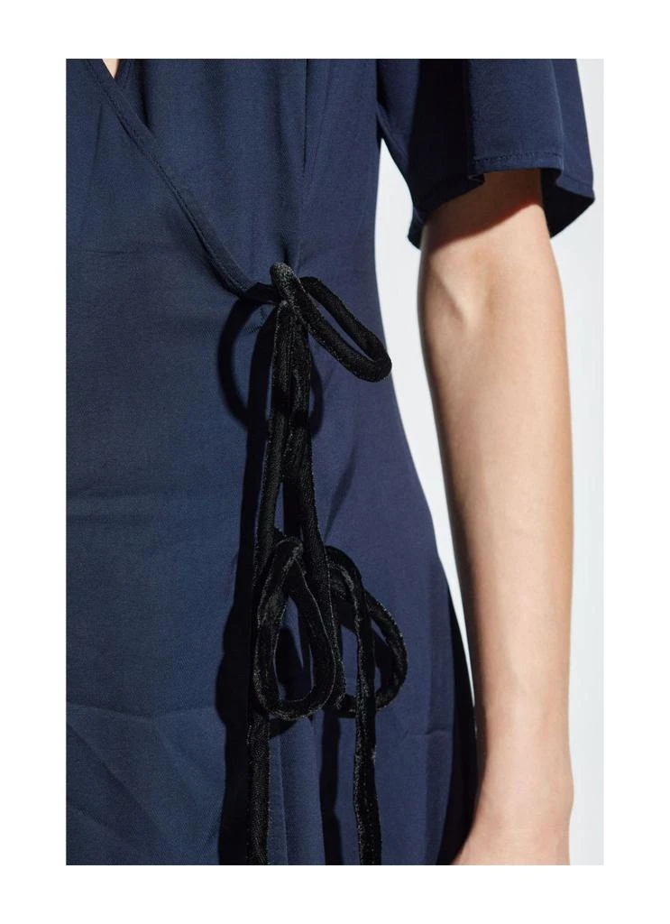 Ganni Viscose Twill Wrap Midi Dress 4