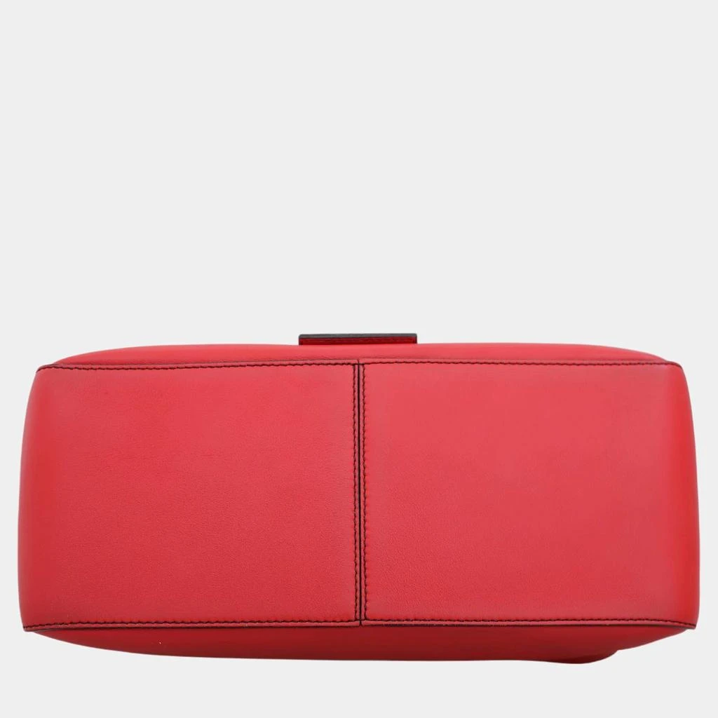 Fendi Fendi Red Leather Mamma Baguette Flap Shoulder Bag 4