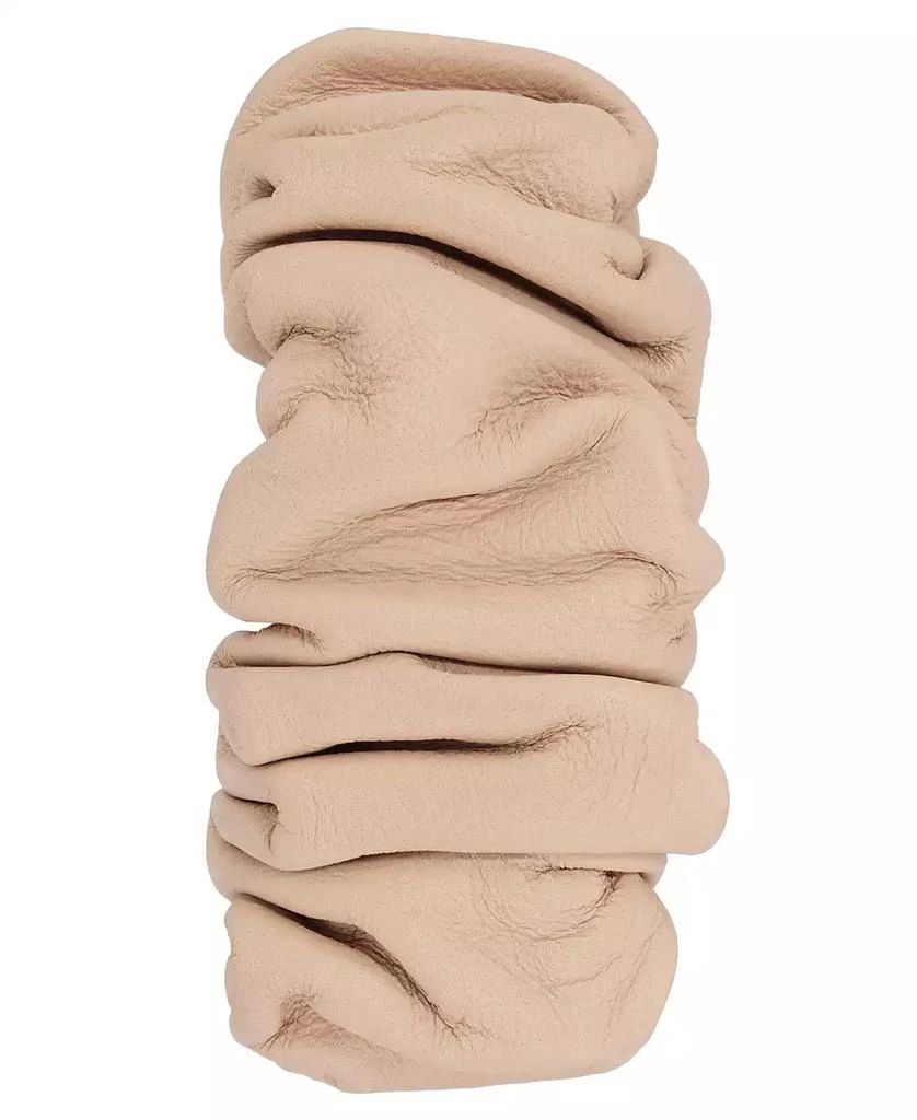 Anne Klein Women's Beige Genuine Leather Scrunchie Band designed for Apple Watch® 42mm (Series 10) & 38/40/41mm 3