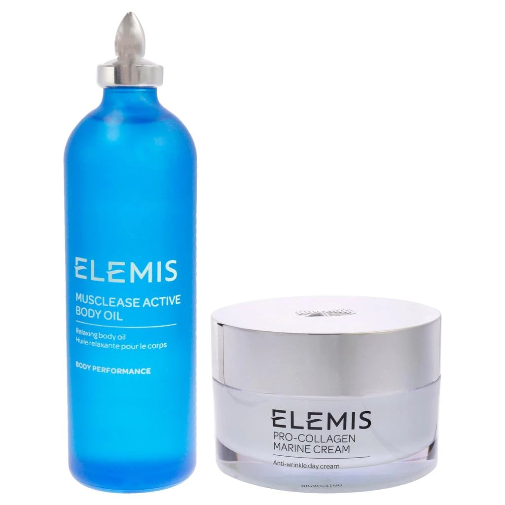 ELEMIS Musclease Active Body Oil and Pro-Collagen Marine Cream Kit by  for Unisex - 2 Pc Kit 3.4oz Body Oil, 3.3oz Anti-Age Cream 2