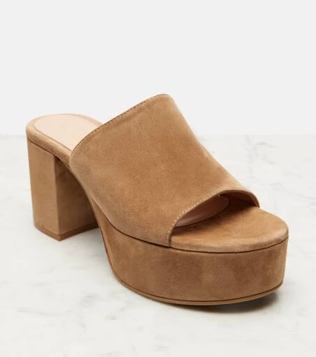 Gianvito Rossi Suede platform mules 5