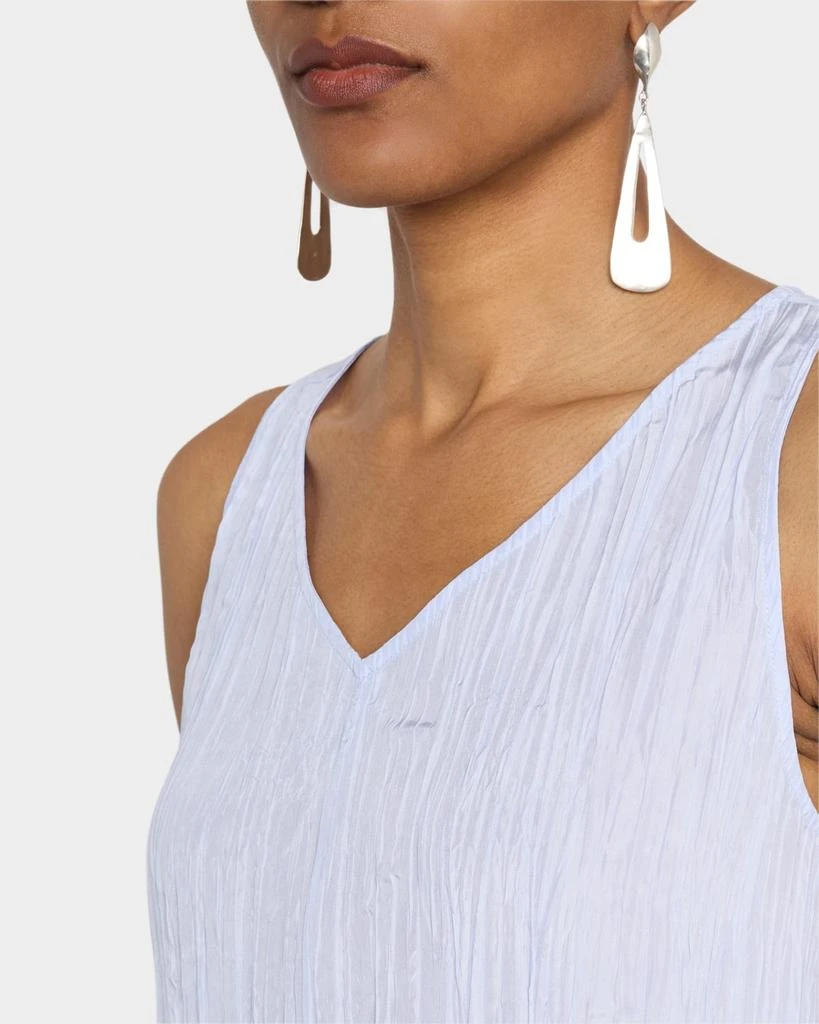 Eileen Fisher Sleeveless Crinkled Silk Midi Dress 5