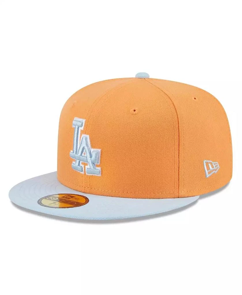 New Era Men's Orange/Light Blue Los Angeles Dodgers Spring Color Basic Two-Tone 59FIFTY Fitted Hat 1