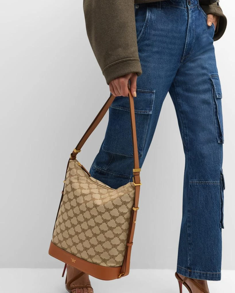 MCM Lauretos Monogram Hobo Bag 2